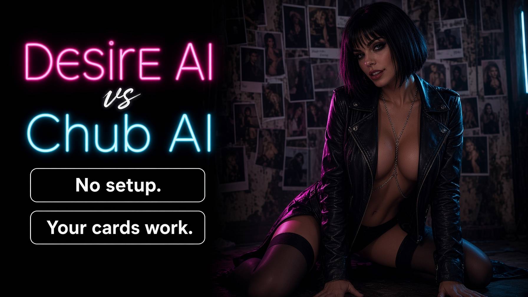 Desire AI hosted character cards versus Chub AI model-picker setup