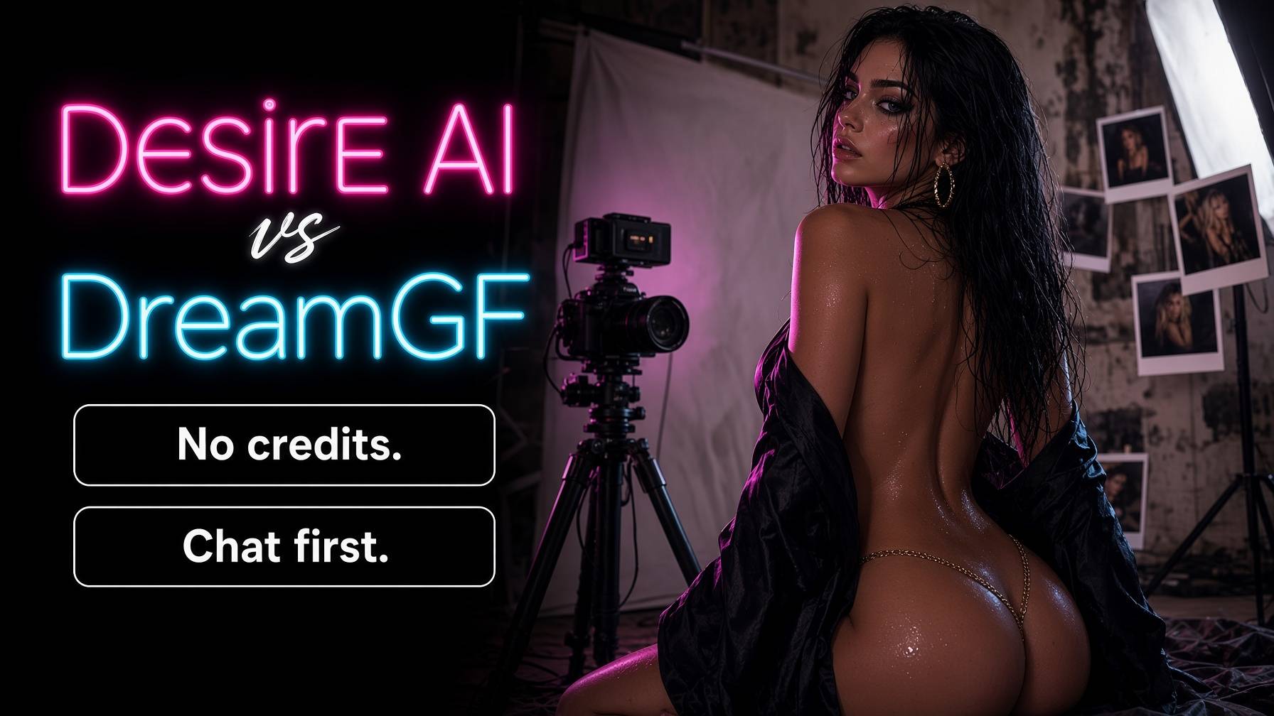 Desire AI hosted adult chat versus DreamGF credit-based image generator