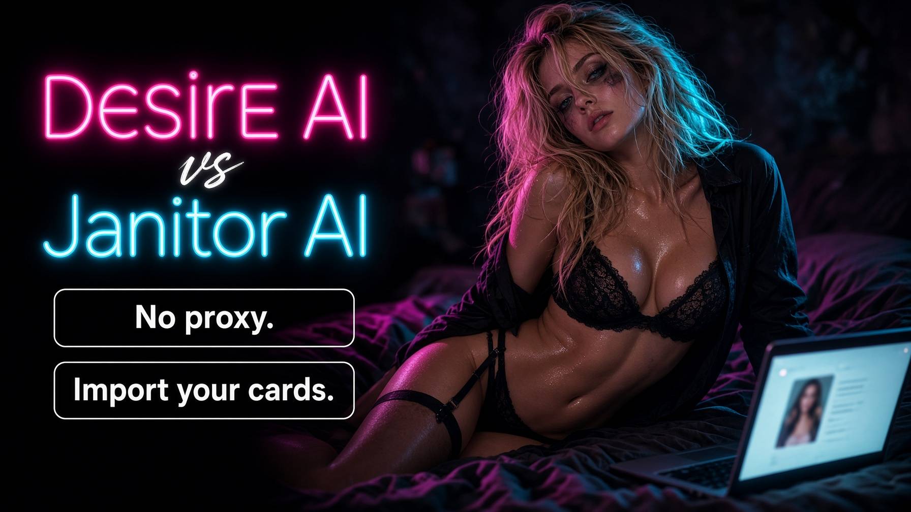 Desire AI hosted browser chat versus Janitor AI proxy and API-key setup