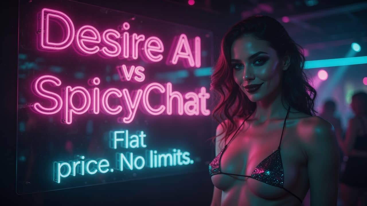 Desire AI hosted adult chat versus SpicyChat character-card library